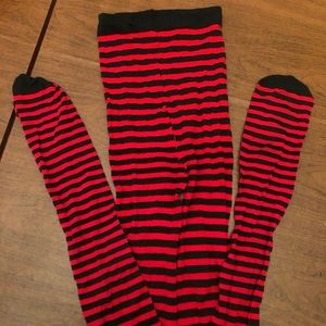 Red and black adult tights